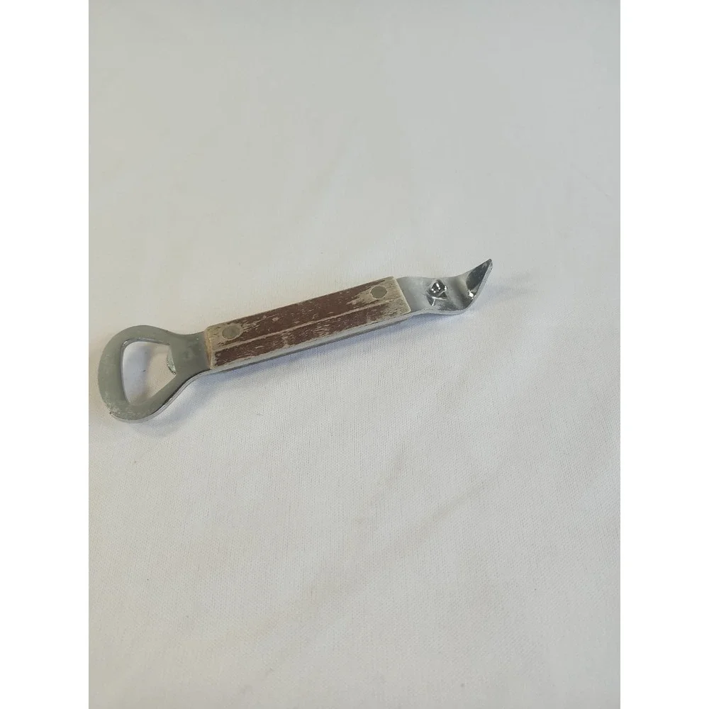 Vintage EKCO Can Piercer Wood Handle Church Key Camping Bottle Can Opener